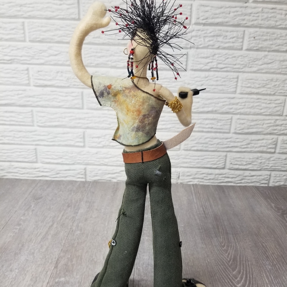 Punk Rocker Art decor doll - Picture 7 of 16